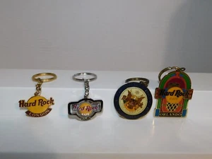 Hard Rock Cafe Keychain Lot of 4-Orlando-London-Washington DC-Cardiff - Imagen 1 de 8