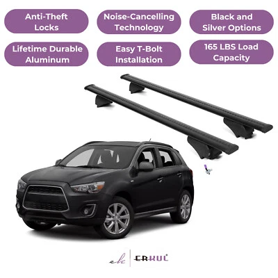 ERKUL Roof Rack Cross Bars for Mitsubishi Outlander Sport 2011-2026 - Black - Image 1 of 4