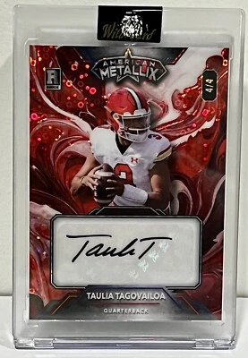 2024 Wild Card American Metallix Taulia Tagovailoa Rookie Autograph 4/4 - Image 1 of 2