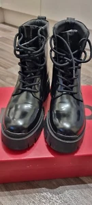 Worn Once Hugo Boss Ladies Kris Lace Bootie Boots UK 4 EU 37  Boxed rrp £199 - Picture 1 of 14