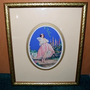 1920's Art Deco Marcel Le Boulte Signed Lithograph "Miss Mischief" Framed Print! - Picture 1 of 4
