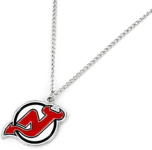 Collar de cadena colgante con logotipo de New Jersey Devils - Cadena de 22" con 2,50"x3,75" - Imagen 1 de 1