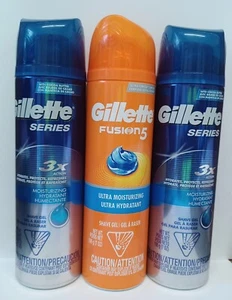 (2) Gillette Series 3x Action Moisturizing (1) Gillette Fusion5 Ultra Moisturizg - Picture 1 of 1