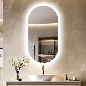 Wisfor Backlit Bathroom Mirror LED Light 3 Colors Anti-Fog Wall Vanity Mirror - Picture 1 of 15