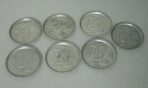 Vintage gehämmert Aluminium Schwäne Getränk Untersetzer 7er Set - Bild 1 von 4