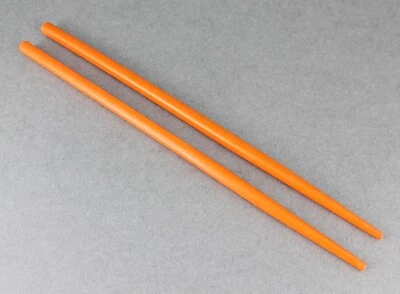 Orange hair sticks painted solid color wood chop picks pins accessory 7" long - Image 1 of 4