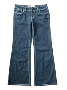 New Mossimo Supply Co Size 11 Low Rise Bootcut (Flare) Jeans Dark Wash Flap Pkt - Picture 1 of 4