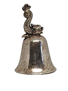 Wilhelm Mappe .835 Silber Figurenglocke - mythischer Delphingriff um 1900 - Bild 1 von 11