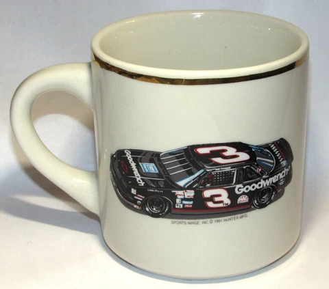 VINTAGE 1991 DALE EARNHARDT #3 /GM PARTS GOODWRENCH RACING COFFEE MUG! GOLD TRIM Cover