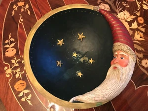 Kurt S. Adler ~ Weihnachtsschale mit Weihnachtsmann und Sternen, mit Mängeln - Bild 1 von 4