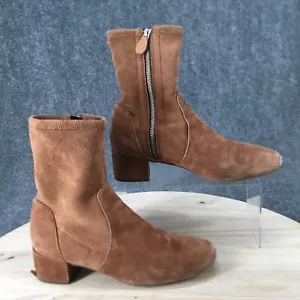 Gentle Souls by Kenneth Cole Boots Womens 8.5 M Ella Ankle Booties Brown Suede - Picture 1 of 17