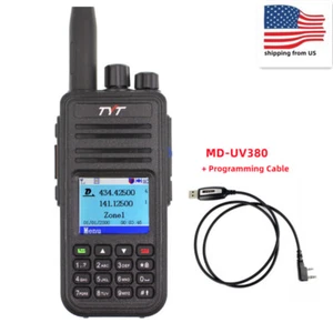 TYT MD-UV380 5W 5KM VHF UHF DMR Transceiver Walkie Talkie with Programming Cable - Afbeelding 1 van 8