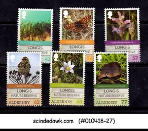 ALDERNEY - 2016 LONGIS NATURE RESERVE / VÖGEL BLUMENTIERE - 6V NEUWERTIG NH - Bild 1 von 1