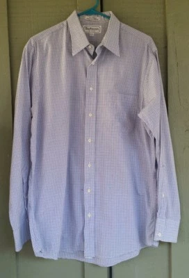 BURBERRY London Pale Blue Plaid Dress Shirt 16 34 Cotton - Image 1 of 4