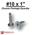 #10-24 x 1" Self Drilling Screw Wafer Head #3 Point Phillips Zinc Plated