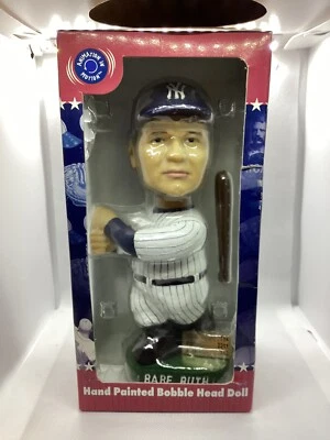 2001 Babe Ruth Yankees Cooperstown Collection Hand Painted Bobble Head W Box - Image 1 of 4