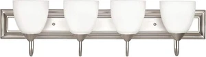 Sunset Lighting Vanity w/ 4 Round Milk Glass, Satin Nickel Finish F3624-53 - Picture 1 of 10