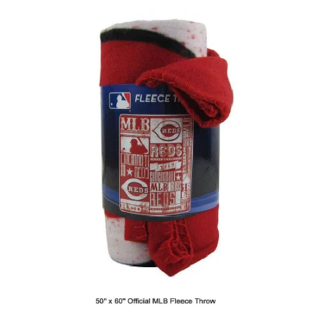 CINCINATTI REDS Throw Blanket 50X60  Large/ Soft/ Fleece Cover