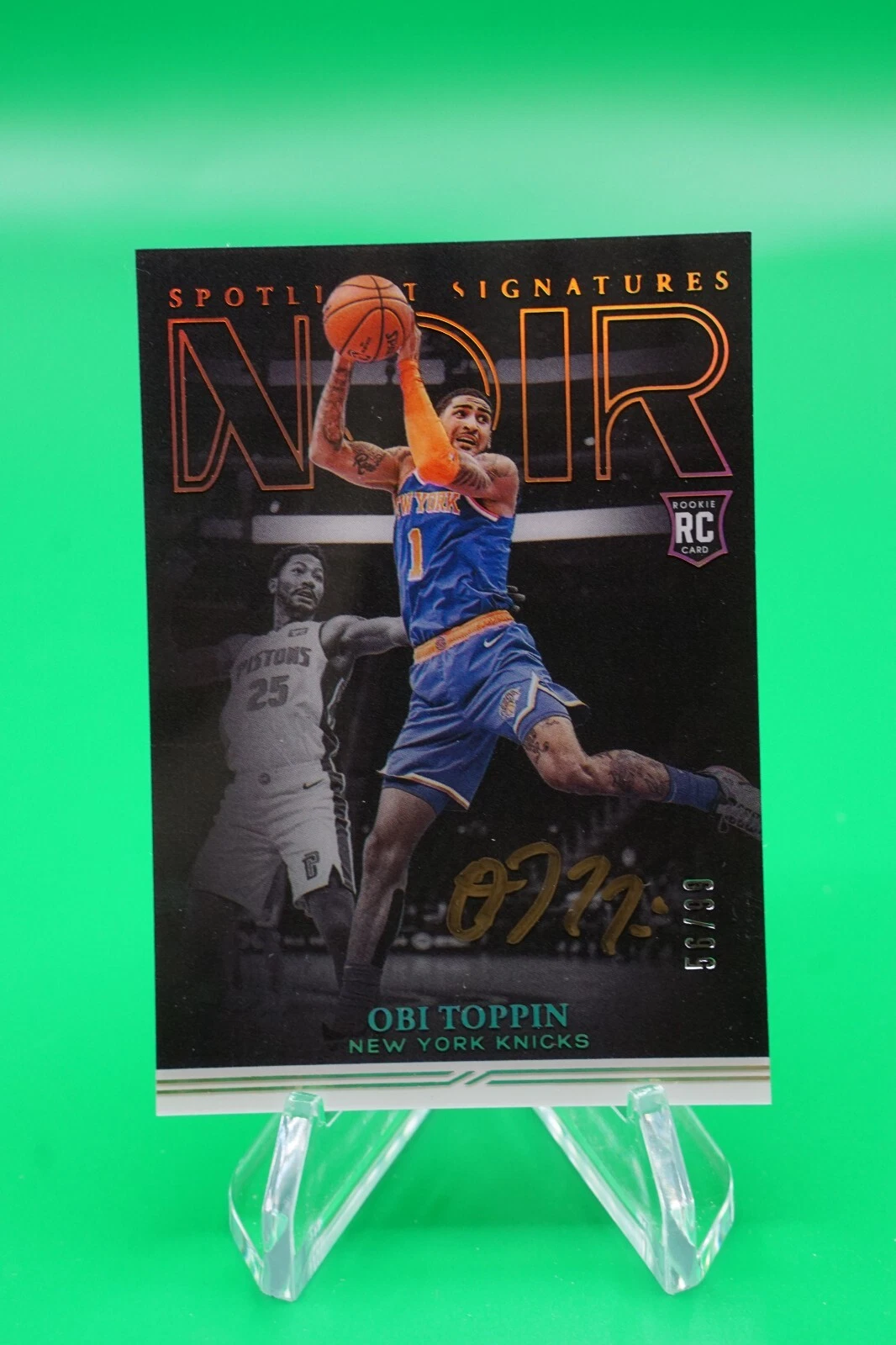 2020-21 Noir Spotlight Signatures Vertical SP /99 #4 Obi Toppin Auto R6220J