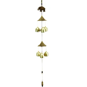 Elephant Shaped Chimes Bronze Wind Bells Home Decoration Hanging Pendant - Picture 1 of 12
