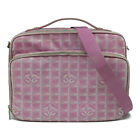 Chanel Cc Shw Travel Line Bag 2 Way Shoulder Crossbody Canvas Pink