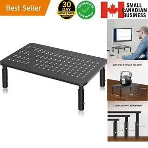 Monitor Stand Riser Metal Adjustable 3 Levels Space Saver for Laptop Printer - Picture 1 of 11