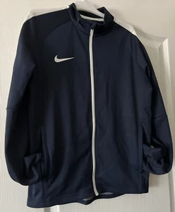 Nike Dri-Fit Navy Full Zipped Sports Tracksuit Top Uk Boys Size Large 147-158cm - Picture 1 of 5
