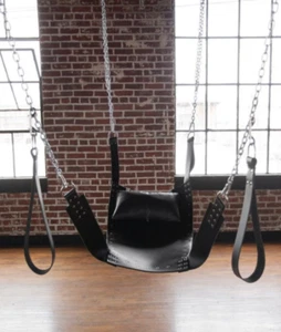 HEAVY DUTY REAL LEATHER SWING/SLING with Stirrups and Pillow - Picture 1 of 1