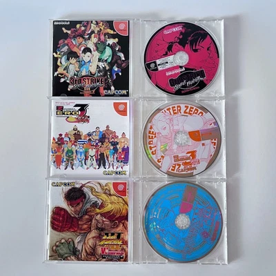 SEGA Dreamcast Street Fighter 3rd Strike Zero 3 W IMPACT Lot 3 Set Capcom DC JP - Image 1 of 4