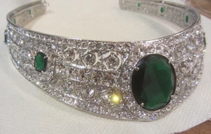 Princess Eugiene Wedding Tiara Style Bridal Greville emerald Tiara Style - Picture 1 of 7