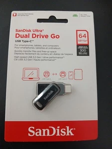SanDisk 64GB Ultra Dual Drive Go USB Type-C Flash Drive with reversible USB Type - Afbeelding 1 van 2