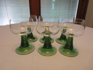 6er Set Schottt Zweisel Ruwer (grüner Stiel) weinrote Weingläser - Bild 1 von 4