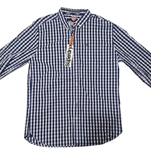 Superdry Men’s London Button Down Shirt XL Navy New With Tags - Picture 1 of 5