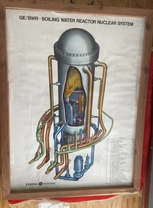 GE General Electric BWR Boiling Water Nuclear System Poster Framed 23.5" By 17" - Picture 1 of 12
