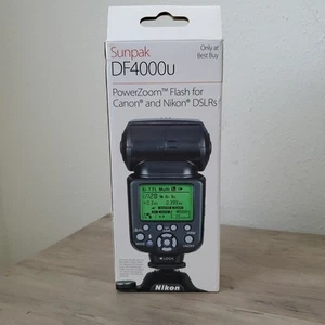 SUNPAK DF4000u PowerZoom Flash for DSLR Cameras DF4000U BRAND NEW OPENED BOX - Picture 1 of 11