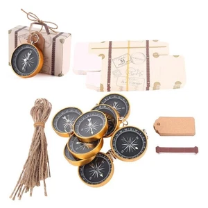 20 Sets Wedding Paper Suitcase Candy Gift Box with Tags Compass Party Decoration - Picture 1 of 8