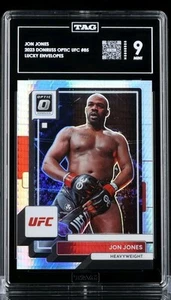 JON JONES 2023 DONRUSS OPTIC UFC #85 LUCKY ENVELOPES /8 TAG 9 MINT! - Picture 1 of 2