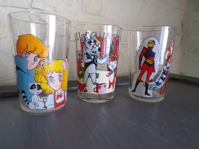 verre amora vintage Actarus Colargol & Candy - Photo 1/4