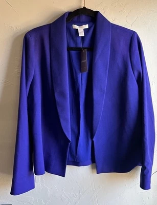 NWT Chico’s Crepe Shawl Collar Jacket in Brookside Blue size 1 or Size 8 Relaxed - Image 1 of 4