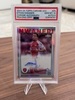 2024-25 Topps Chrome Uefa Club Competitions - Chrome Autographs Ethan Nwaneri - Image 1 of 2