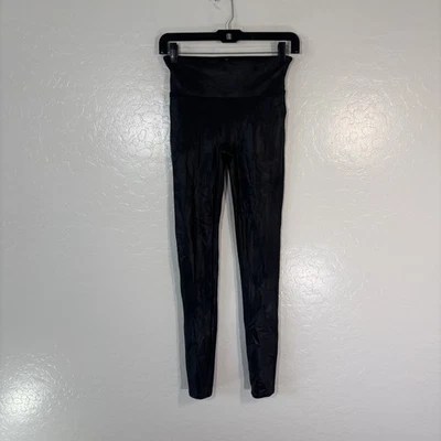 SPANX Faux Leather Leggings Black Size Small Stretch High Rise Shaping - Image 1 of 4
