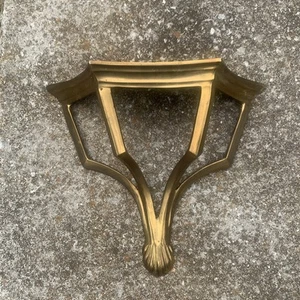 Estante de pared de latón macizo escaso de colección con adorno de carcasa Hollywood Regency India - Imagen 1 de 23