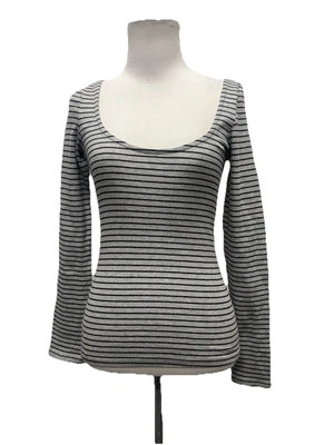 MONKI 女式 XS 码条纹长袖勺背上衣全新带标签 — 第 1/4 张图片