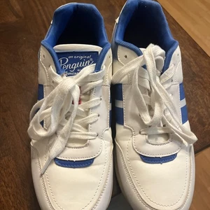 Scarpe Pinguino Originali Uomo 9 Bianco Blu Retro Sneakers Sportive Lacci - Foto 1 di 9