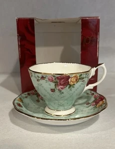 Royal Albert Peppermint Damask Tea Cup and Saucer - Picture 1 of 13