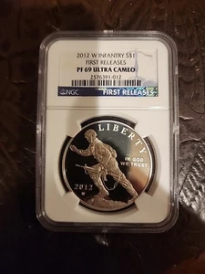2012-W Infantry $1 PROOF Ultra Cameo NGC PF 69 First Releases West Point Mint - Picture 1 of 7