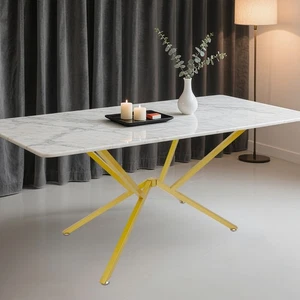 Floorstanding Metal Table Legs, Table Crossed-leg, Modern Table Legs Gold - Picture 1 of 16