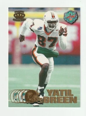 1997 Pacific Crown Collection #434 Yatil Green RC, Miami Hurricanes - Image 1 of 2