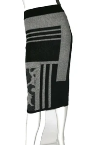 Falda midi lápiz tejida gris negra STATE OF BEING WOOL talla S - Imagen 1 de 10