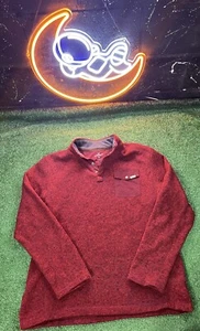 WOOLRICH Drifter Fleece Snap Pullover Burgund Sweater Fleece Herren Größe XL - Bild 1 von 6